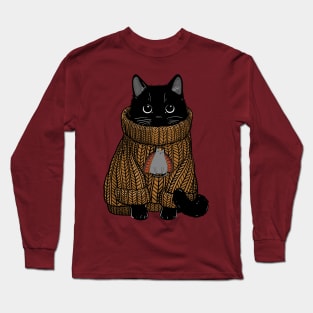 Cozy Turkey Sweater Cat Long Sleeve T-Shirt